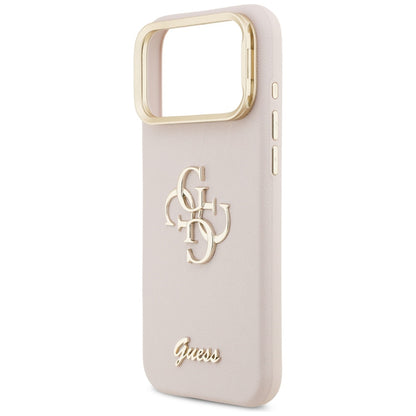 Funda para Apple iPhone 17 Pro, Guess, Grained Big 4G Stand Camera, Rosa