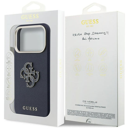 Funda para Apple iPhone 17 Pro, Guess, Resin Logo, Azul