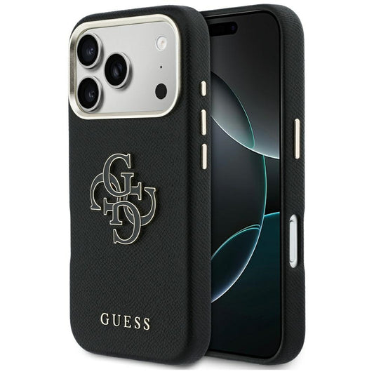 Funda para Apple iPhone 17 Pro, Guess, Resin Logo, Negra