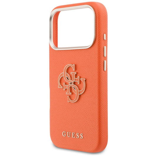 Funda para Apple iPhone 17 Pro, Guess, Resin Logo, Naranja