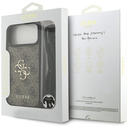 Funda para Apple iPhone 17 Pro Max, Guess, 4G CBDY Big Logo con Correa de Cordón, Marrón