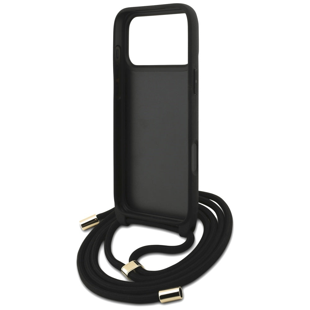 Funda para Apple iPhone 17 Pro Max, Guess, 4G CBDY Big Logo con Correa de Cordón, Marrón
