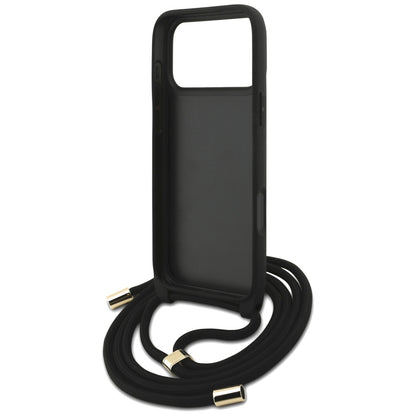 Funda para Apple iPhone 17 Pro Max, Guess, 4G CBDY Big Logo con Correa de Cordón, Marrón