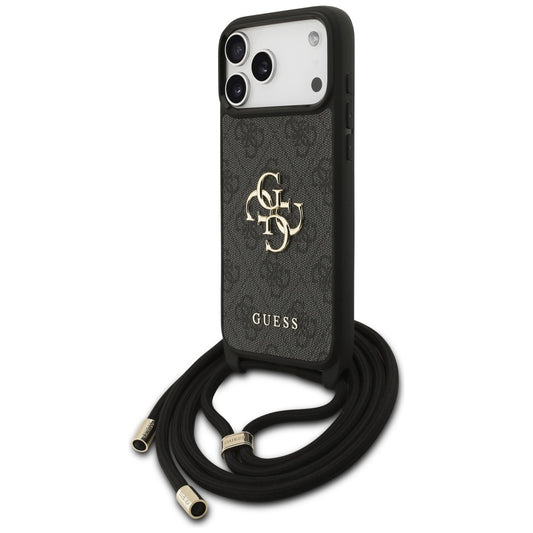 Funda para Apple iPhone 17 Pro Max, Guess, 4G CBDY Big Logo con Correa, Negra