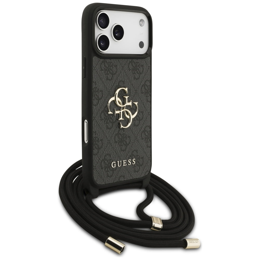 Funda para Apple iPhone 17 Pro Max, Guess, 4G CBDY Big Logo con Correa, Negra