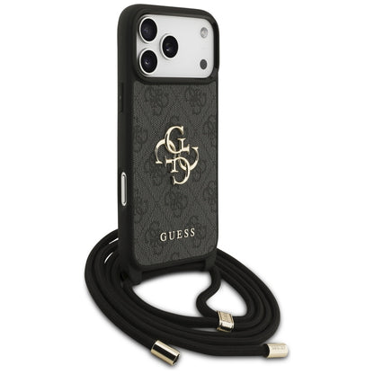 Funda para Apple iPhone 17 Pro Max, Guess, 4G CBDY Big Logo con Correa, Negra