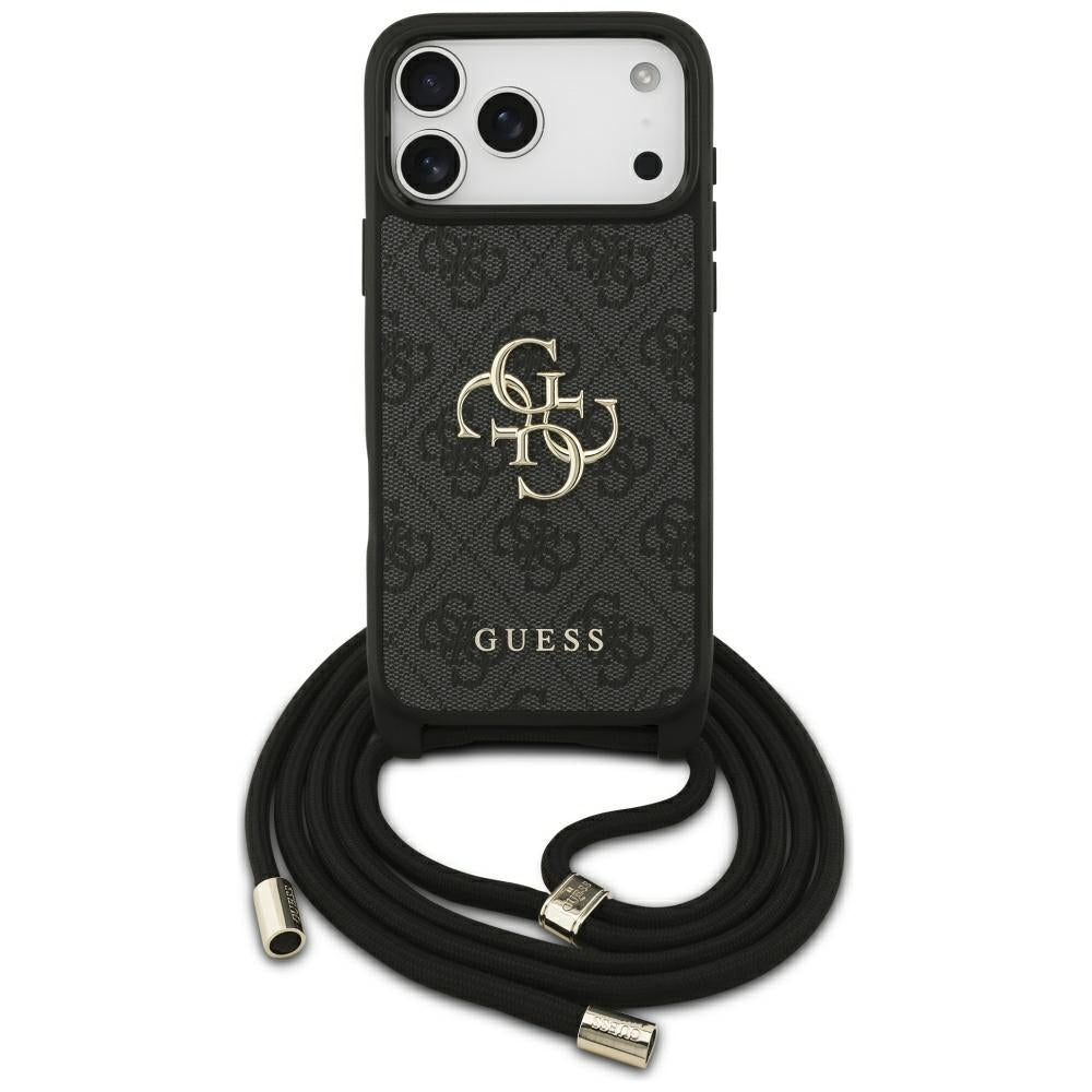 Funda para Apple iPhone 17 Pro Max, Guess, 4G CBDY Big Logo con Correa, Negra