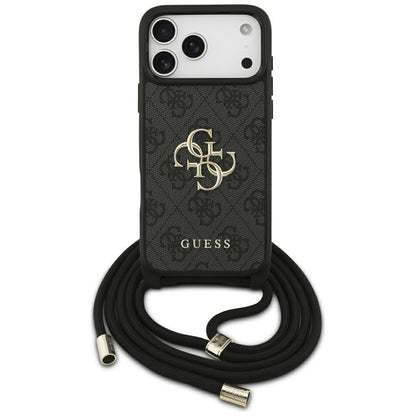 Funda para Apple iPhone 17 Pro Max, Guess, 4G CBDY Big Logo con Correa, Negra