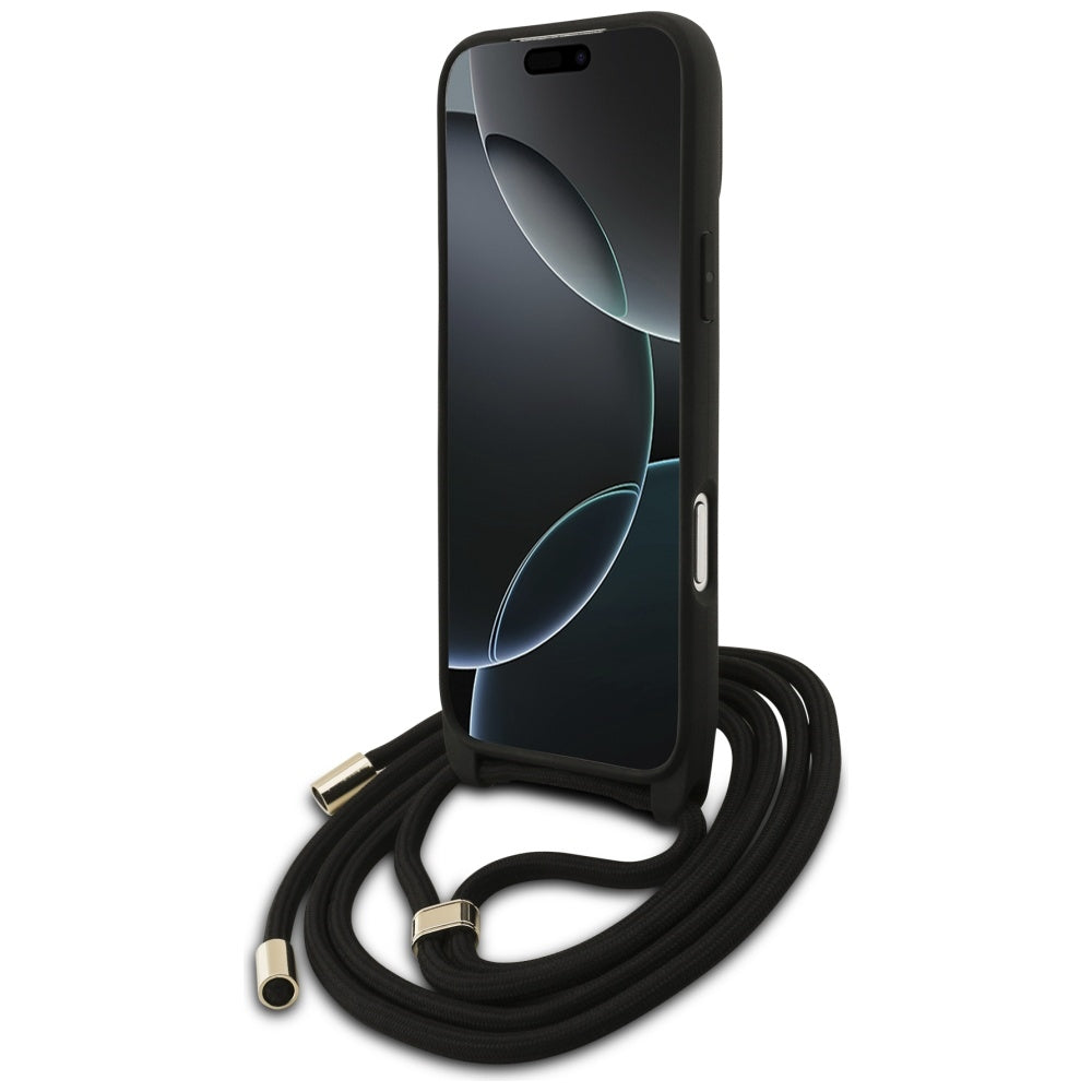Funda para Apple iPhone 17 Pro Max, Guess, 4G CBDY Big Logo con Correa, Negra