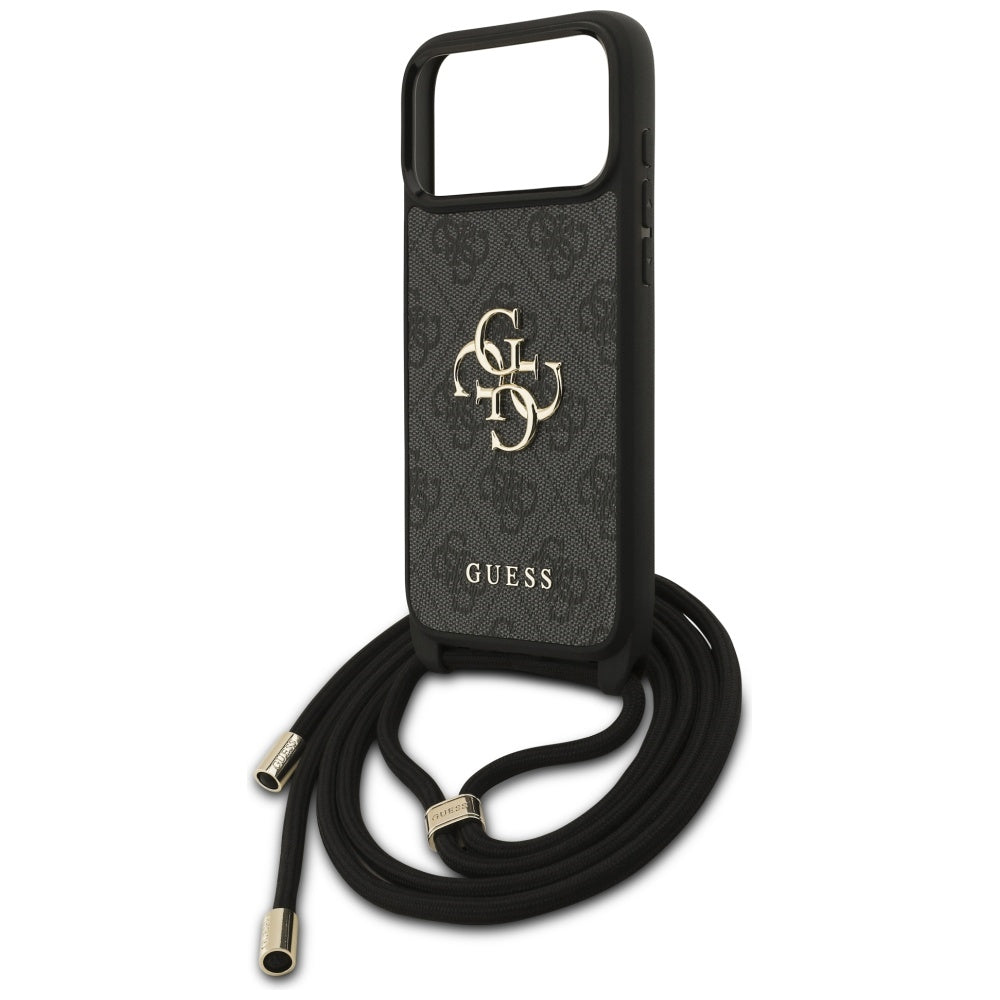 Funda para Apple iPhone 17 Pro Max, Guess, 4G CBDY Big Logo con Correa, Negra