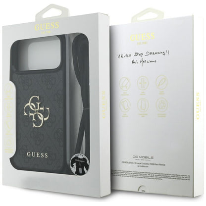 Funda para Apple iPhone 17 Pro Max, Guess, 4G CBDY Big Logo con Correa, Negra