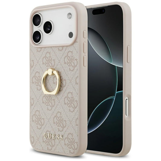 Funda para Apple iPhone 17 Pro Max, Guess, 4G Ring Stand, Rosa