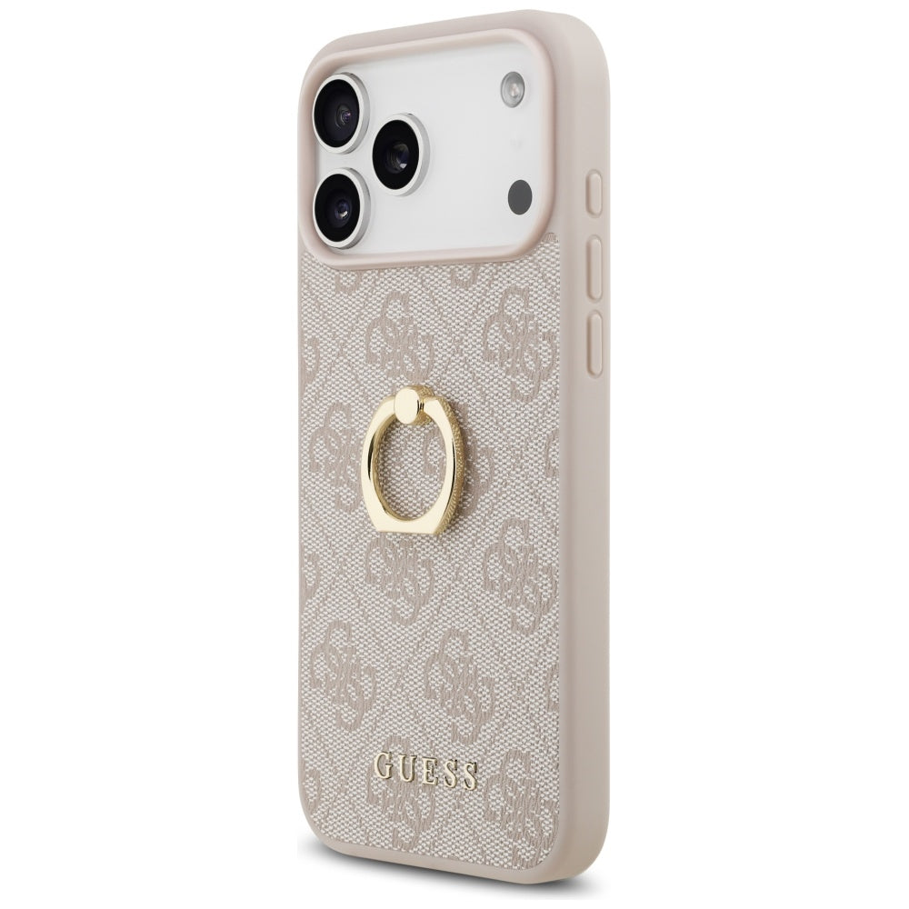 Funda para Apple iPhone 17 Pro Max, Guess, 4G Ring Stand, Rosa