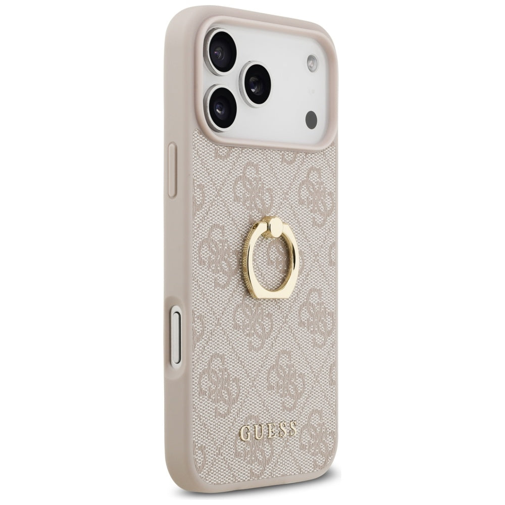 Funda para Apple iPhone 17 Pro Max, Guess, 4G Ring Stand, Rosa