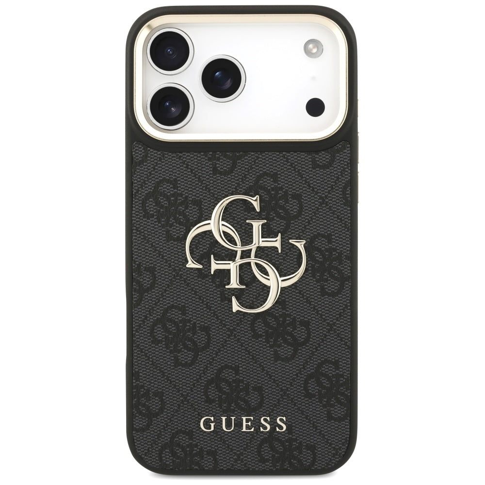 Funda para Apple iPhone 17 Pro Max, Guess, Big 4G Classic Logo with Big Strap, Negra