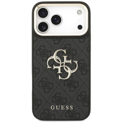 Funda para Apple iPhone 17 Pro Max, Guess, Big 4G Classic Logo with Big Strap, Negra