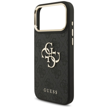 Funda para Apple iPhone 17 Pro Max, Guess, Big 4G Classic Logo with Big Strap, Negra