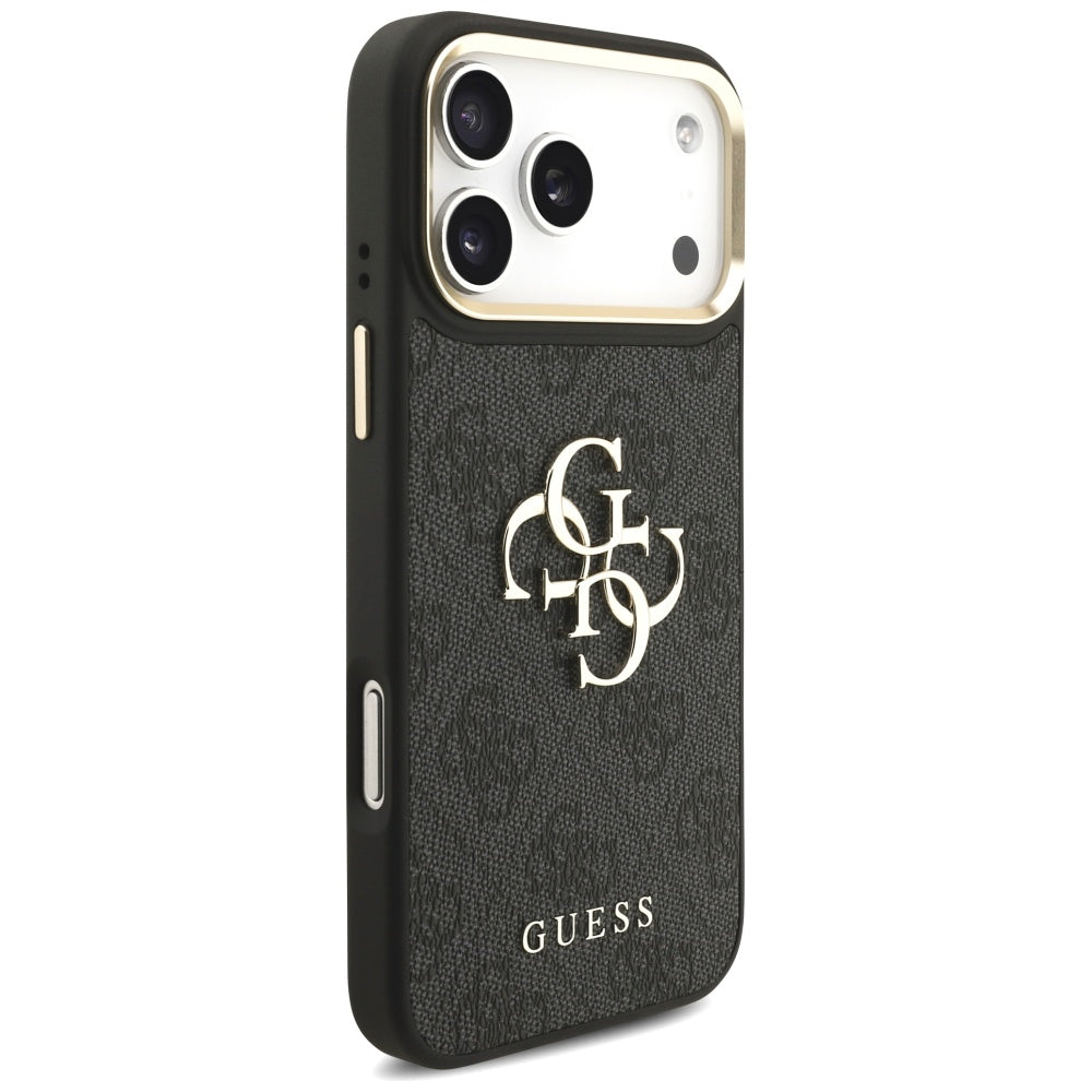 Funda para Apple iPhone 17 Pro Max, Guess, Big 4G Classic Logo with Big Strap, Negra