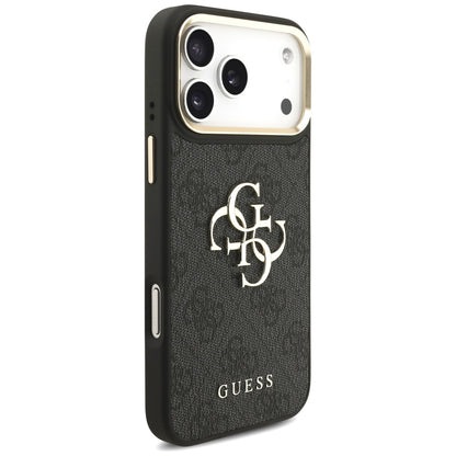 Funda para Apple iPhone 17 Pro Max, Guess, Big 4G Classic Logo with Big Strap, Negra