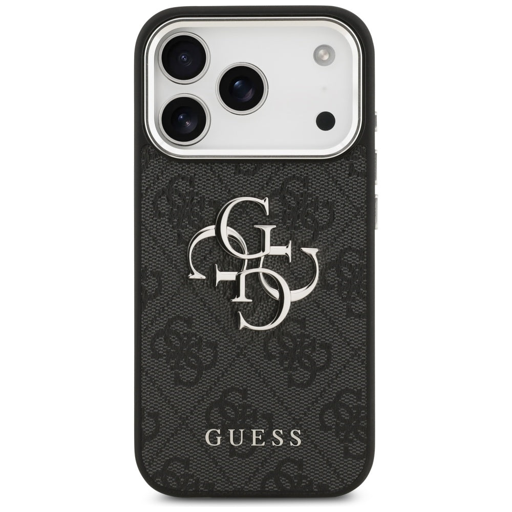 Funda para Apple iPhone 17 Pro Max, Guess, Big 4G Logo Classic, Negra Plateada