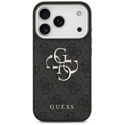 Funda para Apple iPhone 17 Pro Max, Guess, Big 4G Logo Classic, Negra Plateada