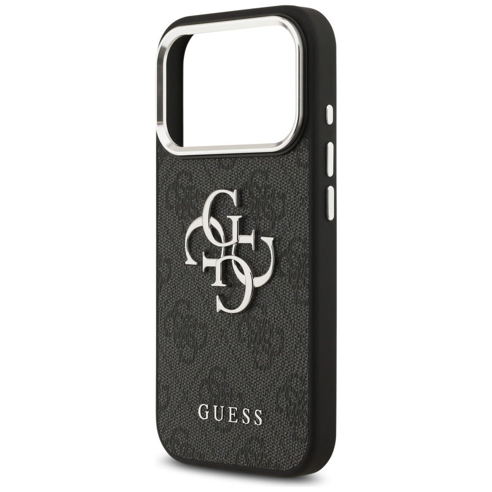 Funda para Apple iPhone 17 Pro Max, Guess, Big 4G Logo Classic, Negra Plateada