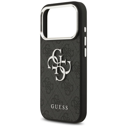 Funda para Apple iPhone 17 Pro Max, Guess, Big 4G Logo Classic, Negra Plateada
