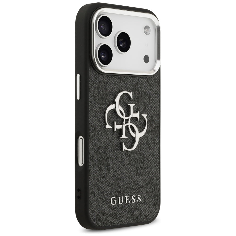 Funda para Apple iPhone 17 Pro Max, Guess, Big 4G Logo Classic, Negra Plateada