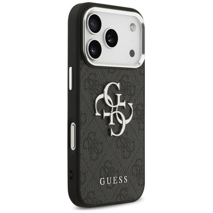 Funda para Apple iPhone 17 Pro Max, Guess, Big 4G Logo Classic, Negra Plateada
