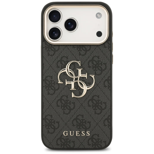 Funda para Apple iPhone 17 Pro Max, Guess, Big 4G Logo Classic, Negra Dorada