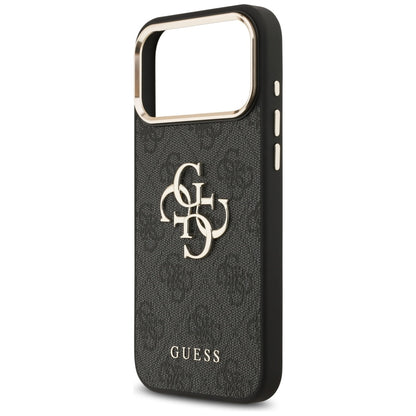 Funda para Apple iPhone 17 Pro Max, Guess, Big 4G Logo Classic, Negra Dorada