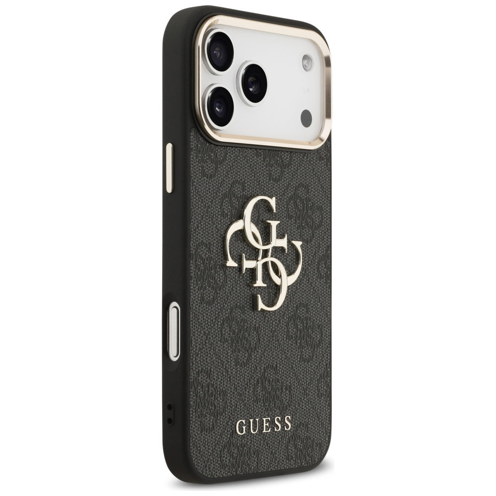 Funda para Apple iPhone 17 Pro Max, Guess, Big 4G Logo Classic, Negra Dorada