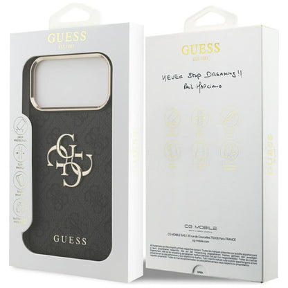 Funda para Apple iPhone 17 Pro Max, Guess, Big 4G Logo Classic, Negra Dorada