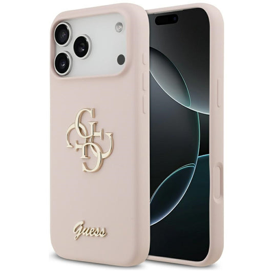 Funda para Apple iPhone 17 Pro Max, Guess, Big 4G Script, Rosa Claro