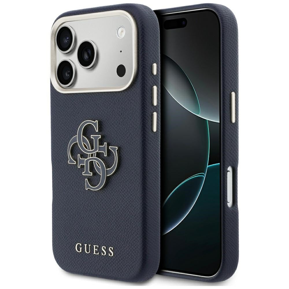 Funda para Apple iPhone 17 Pro Max, Guess, Resin Logo, Azul