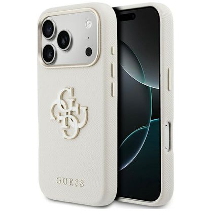 Funda para Apple iPhone 17 Pro Max, Guess, Resin Logo, Beige