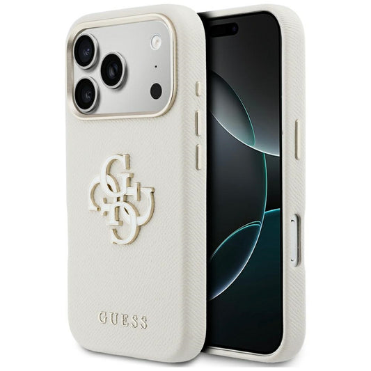 Case for Apple iPhone 17 Pro Max, Guess, Resin Logo, Beige