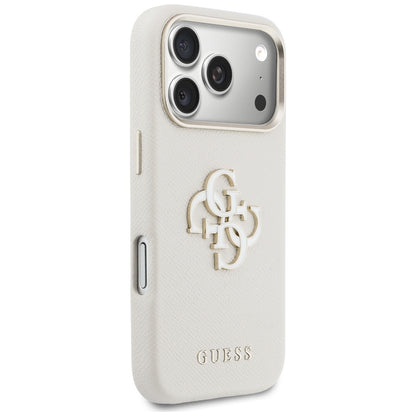 Funda para Apple iPhone 17 Pro Max, Guess, Resin Logo, Beige