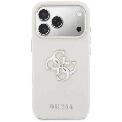 Funda para Apple iPhone 17 Pro Max, Guess, Resin Logo, Beige