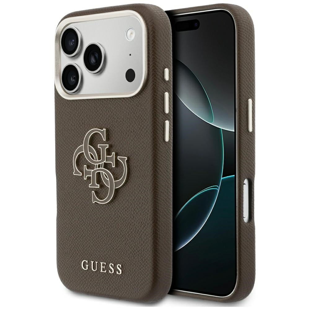 Funda para Apple iPhone 17 Pro Max, Guess, Resin Logo, Marrón