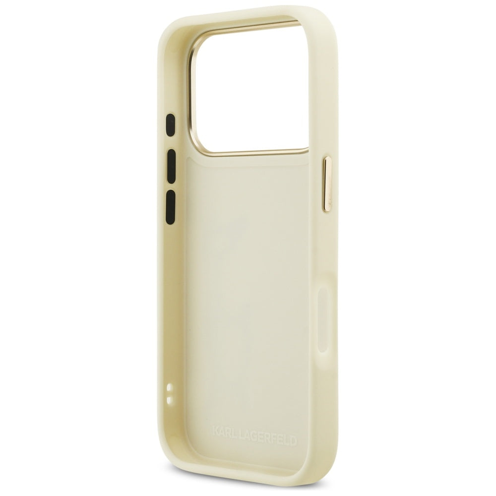 Funda para Apple iPhone 17 Pro Max, Karl Lagerfeld, Script Logo, Beige