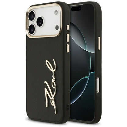Funda para Apple iPhone 17 Pro Max, Karl Lagerfeld, Script Logo, Negra