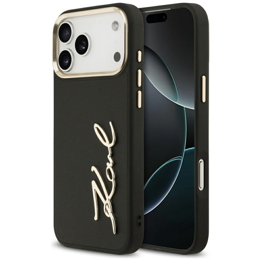 Funda para Apple iPhone 17 Pro Max, Karl Lagerfeld, Script Logo, Negra