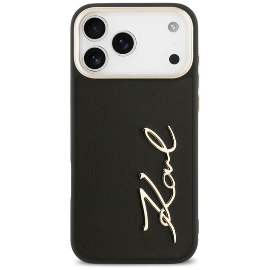 Funda para Apple iPhone 17 Pro Max, Karl Lagerfeld, Script Logo, Negra