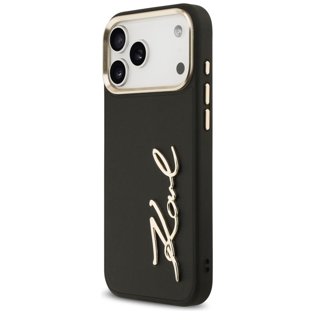 Funda para Apple iPhone 17 Pro Max, Karl Lagerfeld, Script Logo, Negra