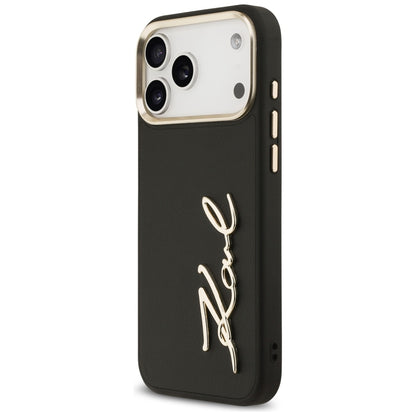 Funda para Apple iPhone 17 Pro Max, Karl Lagerfeld, Script Logo, Negra