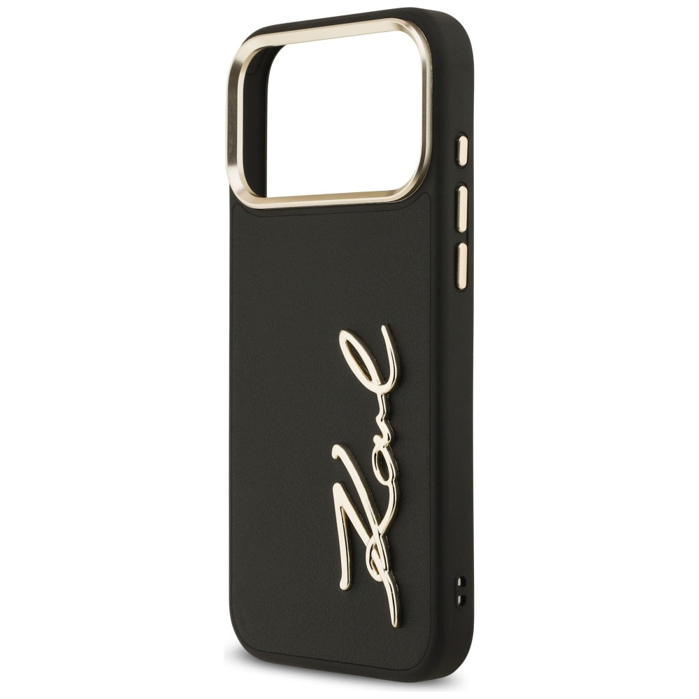 Funda para Apple iPhone 17 Pro Max, Karl Lagerfeld, Script Logo, Negra