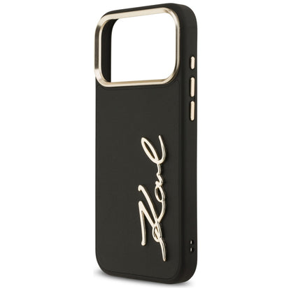 Funda para Apple iPhone 17 Pro Max, Karl Lagerfeld, Script Logo, Negra