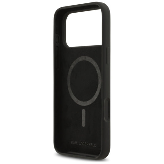 Funda para Apple iPhone 17 Pro Max, Karl Lagerfeld, Sketch and Logo Karl, Negra