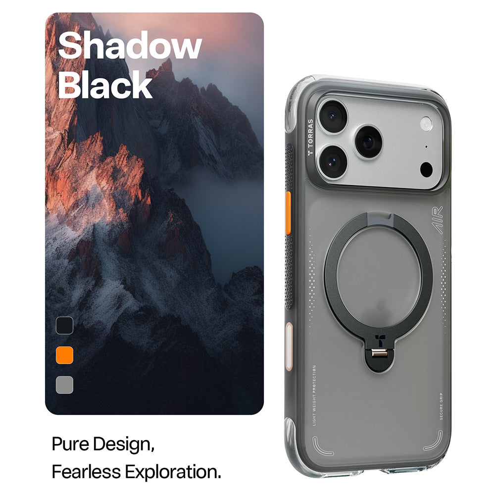 Funda para Apple iPhone 17 Pro Max, Torras, Ostand Spin Air, Gris